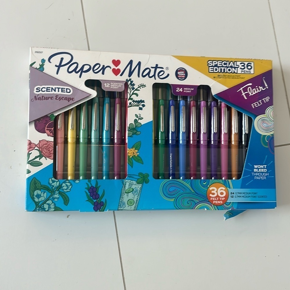 Paper mate flair felt tip scented nature escape markets 36 NIB